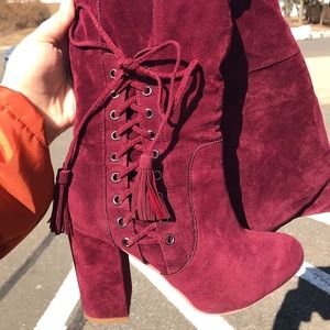 Heeled boots, over the knee - Shoedazzle